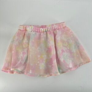 Disney Minnie Mouse Girls 2T Pink Tie Dye Hidden Mickey Mesh Chiffon Skirt Lined